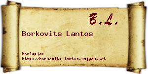 Borkovits Lantos névjegykártya